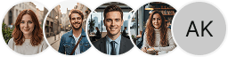 Multiple investor profile avatars on Yieldforge Assets trading review block